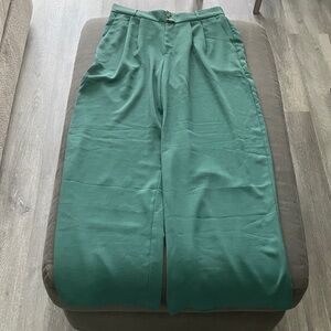 Stylish Teal Wide-Leg Pants